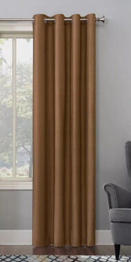 Sun Zero Blackout Duran Grommet Top Curtain Panel Brown 50"x95"---